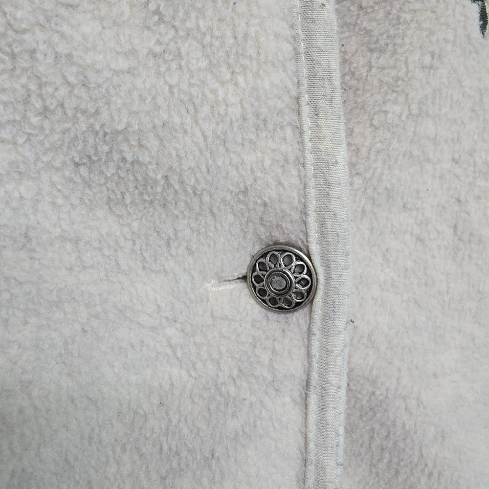 Northern Reflections Fleece Jacket Womens Small Cream‎ Floral Sherpa Cottagecore - Picture 3 of 11